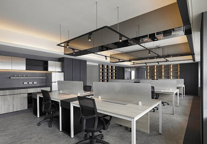 工業(yè)風辦公室辦公區(qū)裝修效果圖