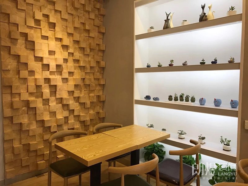 水果奶茶店墻角細節(jié)效果圖