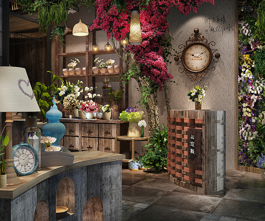 高清花店裝修設(shè)計效果圖
