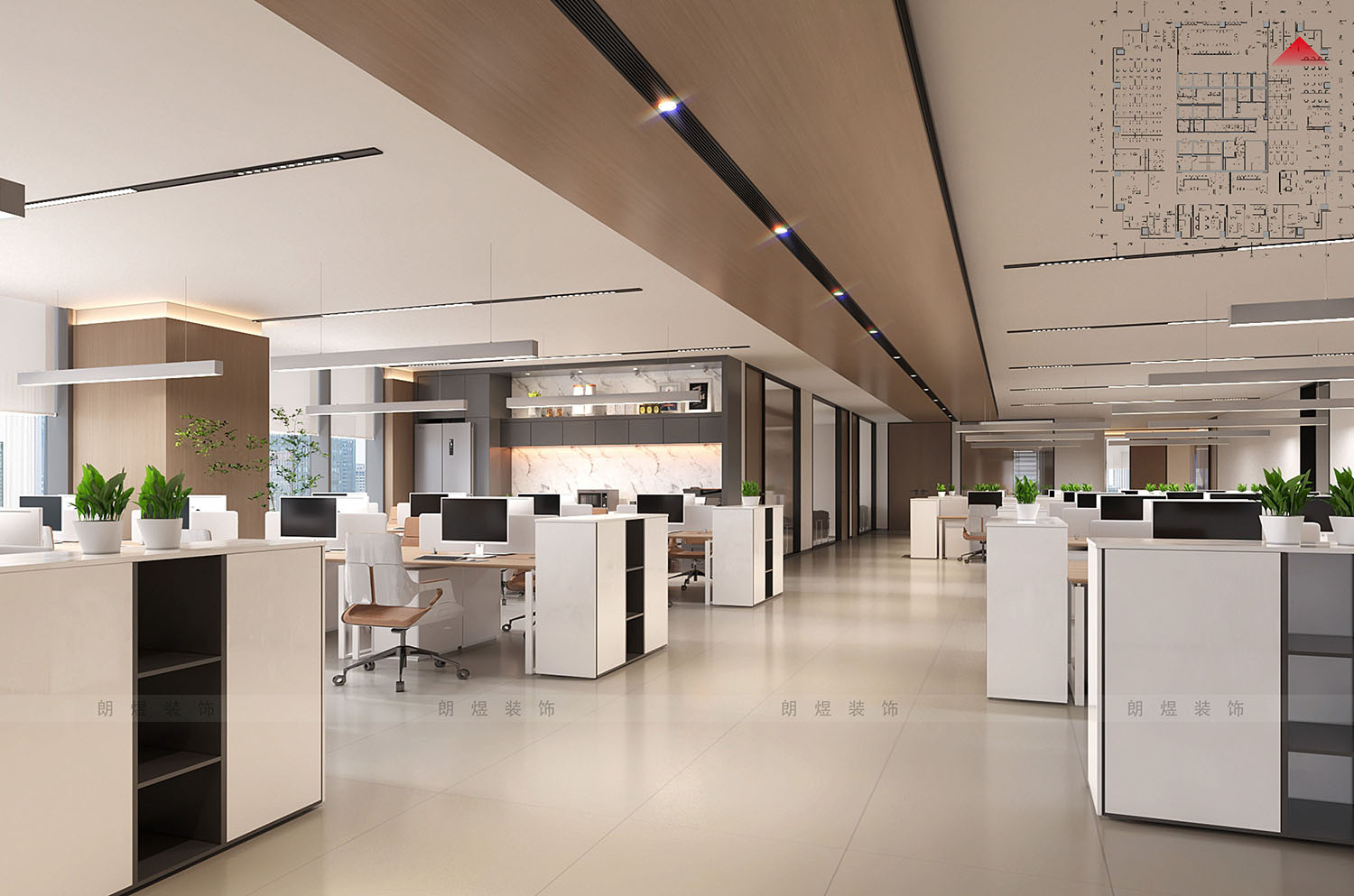 辦公室員工辦公區(qū)裝修效果圖/3