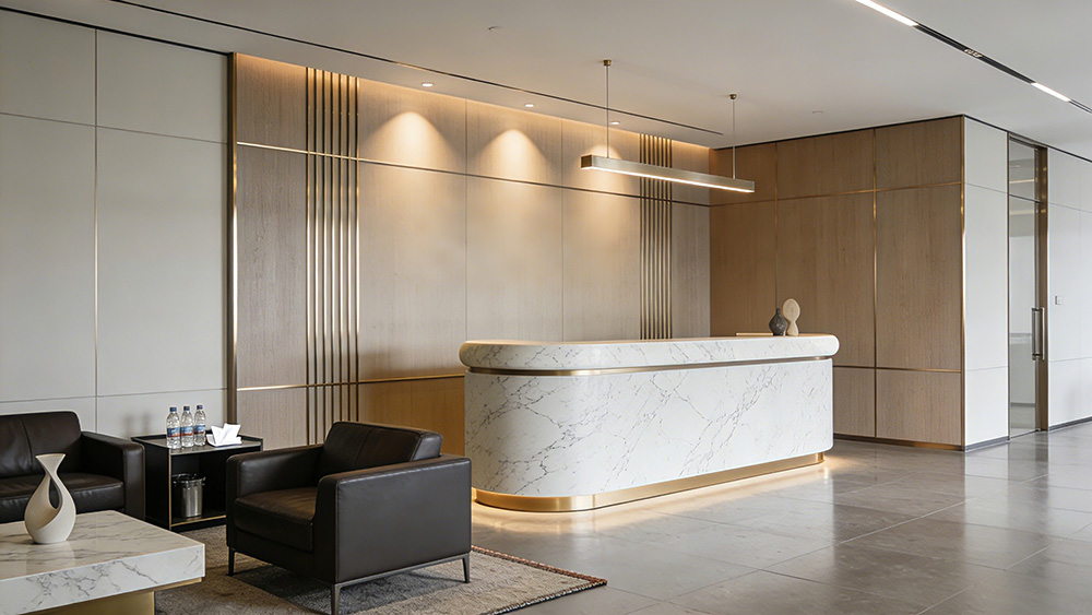 經(jīng)典流行款輕奢商務風辦公室前臺